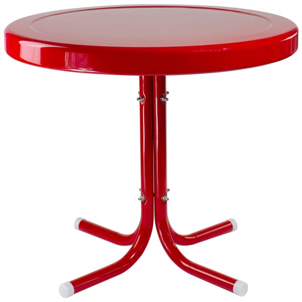 Northlight Round Outdoor Red Retro Tulip Coffee Table 22-in W x 22-in L