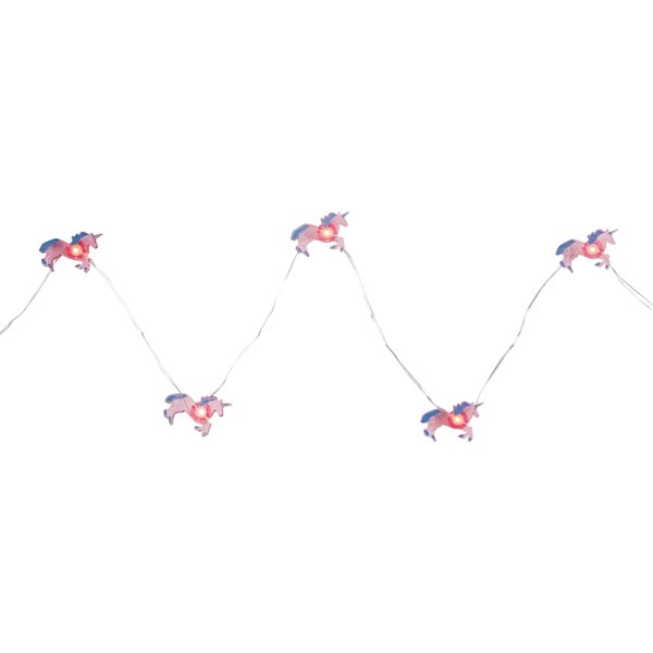 NorthLight 2.75-ft 10-Light Battery-Operated Pink Unicorn LED String Lights