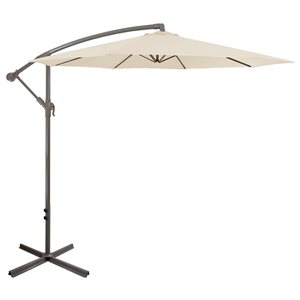 Northlight 10-ft Octagonal Beige Offset Patio Umbrella with Crank Mechanism