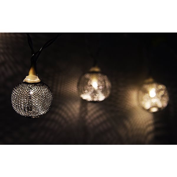 Sienna 7.29-ft 10-Light Battery-Operated Silver Globe LED String Lights