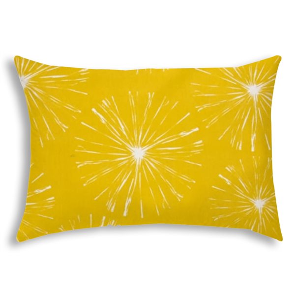 Joita Fireworks 1-Piece 14-in x 20-in Rectangular Pineapple Indoor/Outdoor Pillow Sewn Closure