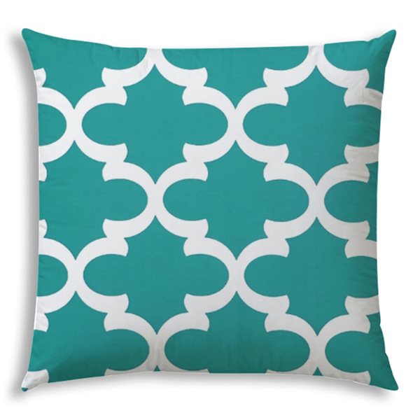 Joita Flannigan 1-Piece 19.5-in x 19.5-in Square Turquoise Zippered Pillow Cover