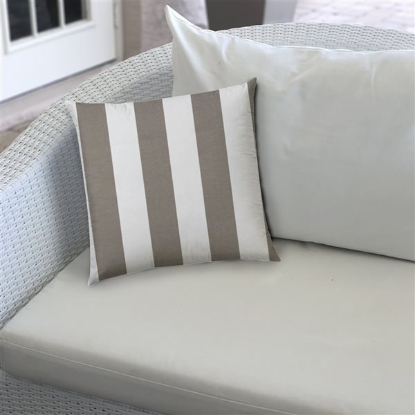 Joita Cabana 1-Piece 19.5-in x 19.5-in Square Taupe Zippered Pillow Cover
