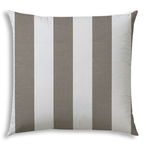 Joita Cabana 1-Piece 19.5-in x 19.5-in Square Taupe Zippered Pillow Cover