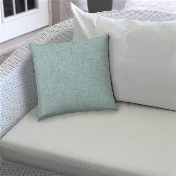 Joita Weave 1-Piece 19.5-in x 19.5-in Square Seafoam Indoor/Outdoor Zippered Pillow Cover