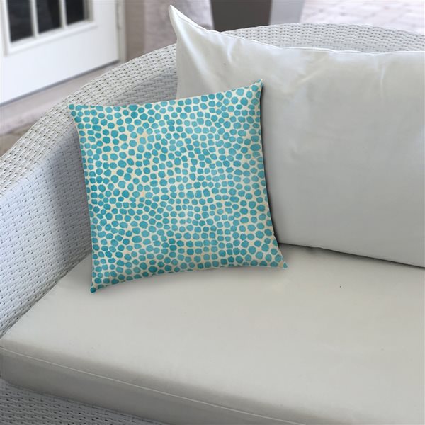 Joita Sweet Puff 1-Piece 14-in x 20-in Rectangular Turquoise Indoor/Outdoor Pillow Sewn Closure