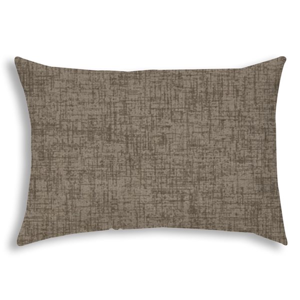 Joita Weave 1-Piece 14-in x 20-in Rectangular Medium Taupe Indoor/Outdoor Pillow Sewn Closure