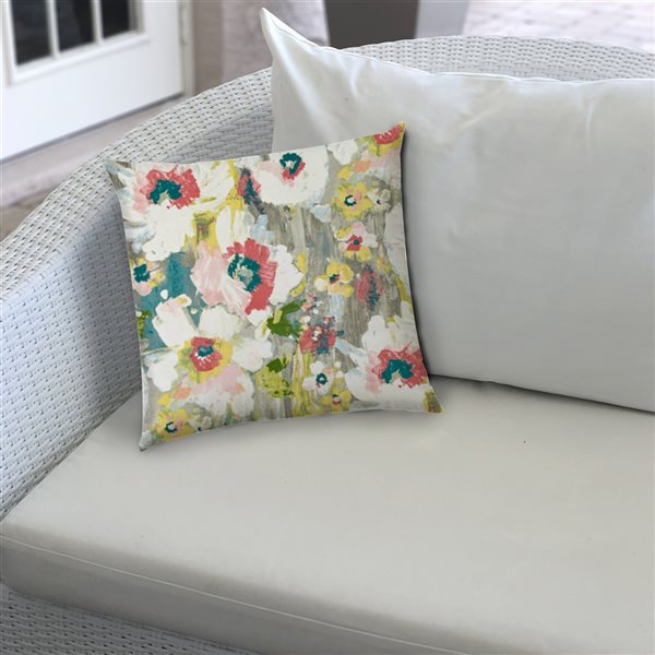 Joita Amore 1-Piece 19.5-in x 19.5-in Square Grey Indoor/Outdoor Zippered Pillow Cover