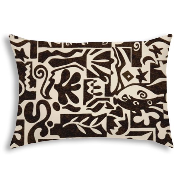 Joita Amphora 1-Piece 14-in x 20-in Rectangular Black Indoor/Outdoor Pillow Sewn Closure