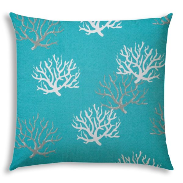 Joita Floating 1-Piece 19.5-in x 19.5-in Square Aqua Indoor/Outdoor Zippered Pillow Cover
