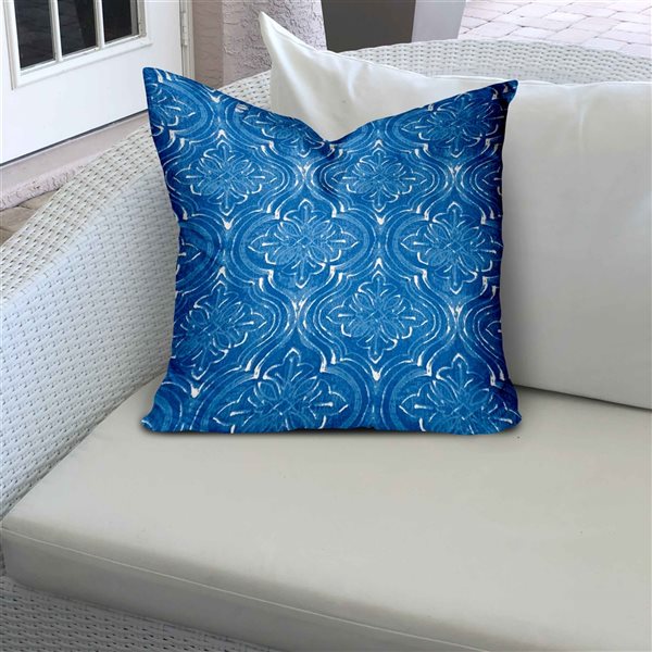 Joita Atlas 1-Piece 12-in x 12-in Square Indoor/Outdoor Soft Royal Zipper Pillow Cover