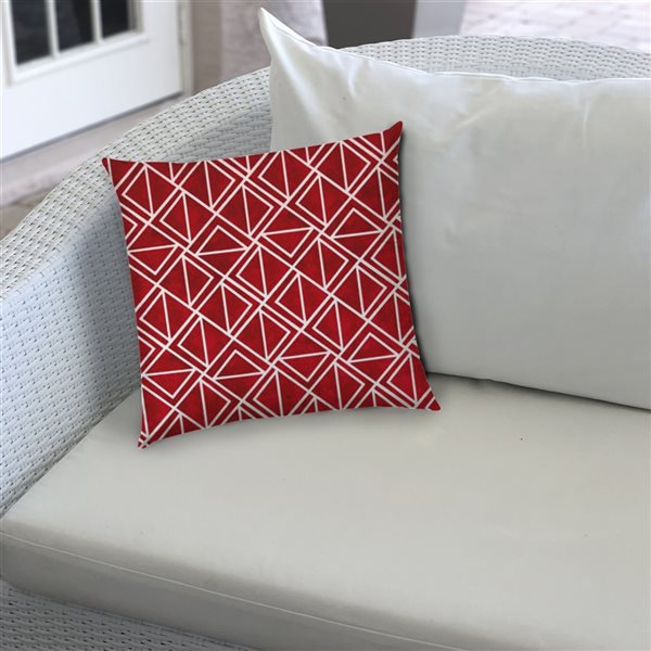 Joita Triomino 1-Piece 14-in x 20-in Rectangular Red Indoor/Outdoor Pillow Sewn Closure