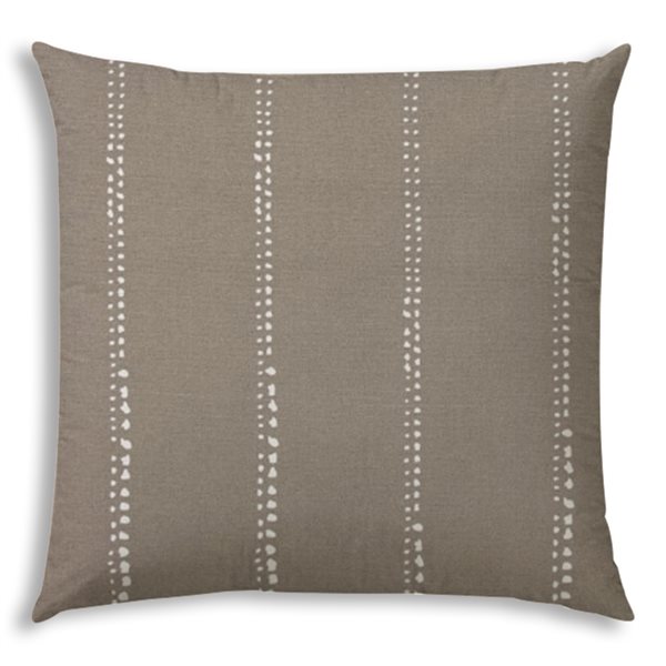 Joita Drizzle 1-Piece 17-in x 17-in Square Taupe Indoor/Outdoor Pillow Sewn Closure