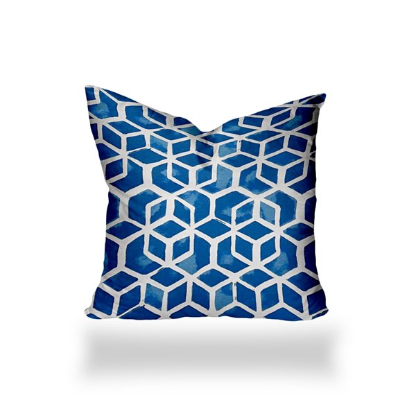 Joita Cube 1-Piece 16-in x 16-in Square Indoor/Outdoor Soft Royal Zipper Pillow Cover