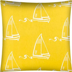 Joita Sailboats 1-Piece 17-in x 17-in Square Pineapple Indoor/Outdoor Pillow Sewn Closure