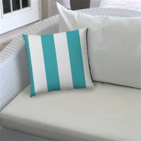 Joita Cabana 1-Piece 19.5-in x 19.5-in Square Turquoise Zippered Pillow Cover