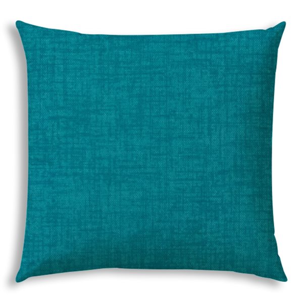 Joita Weave 1-Piece 19.5-in x 19.5-in Square Aqua Indoor/Outdoor Zippered Pillow Cover