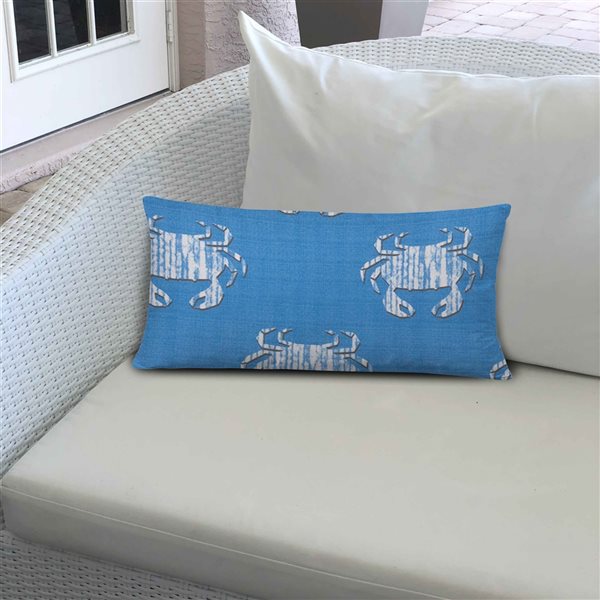 Joita Crabby 2-Piece 12-in x 16-in Rectangular Indoor/Outdoor Soft Royal Pillow Envelope Cover with Insert