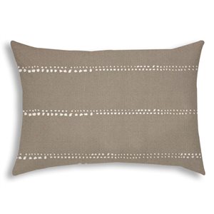 Joita Drizzle 1-Piece 14-in x 20-in Rectangular Taupe Indoor/Outdoor Pillow Sewn Closure