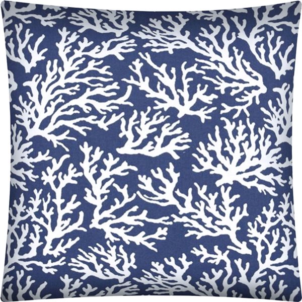 Joita Coral reef 1-Piece 17-in x 17-in Square Royal Indoor/Outdoor Pillow Sewn Closure