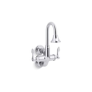 KOHLER Triton Bowe Cannock Polished Chrome 2-Handle Wall Mount Bathroom Sink Faucet