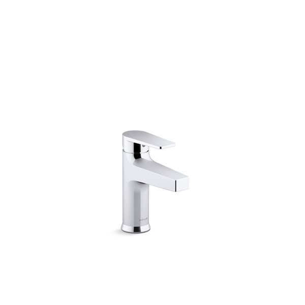 KOHLER Taut Polished Chrome 1-Handle Single Hole WaterSense Labelled Bathroom Sink Faucet - Drain Included
