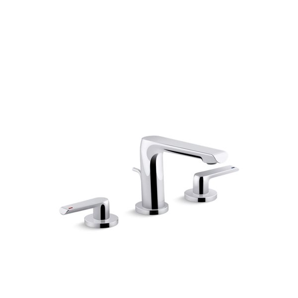 KOHLER Avid Polished Chrome 2-Handle Widespread Bathroom Sink Faucet with Drain