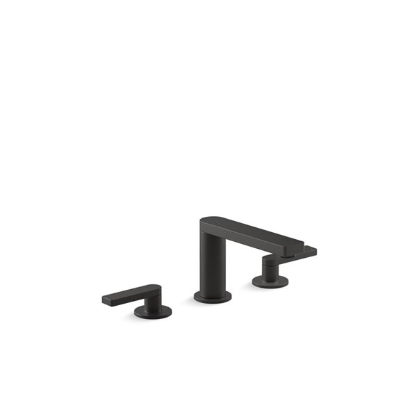 KOHLER Composed Matte Black 2-Handle Widespread WaterSense Labelled Bathroom Sink Faucet - Drain Included