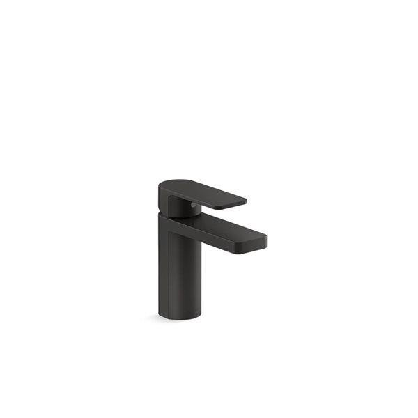 KOHLER Parallel Single Hole 1-Handle WaterSense Labelled Matte Black Bathroom Sink Faucet with Drain