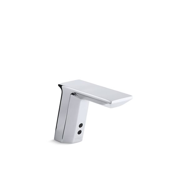 KOHLER Geometric Polished Chrome Touchless Single Hole Bathroom Sink Faucet - Drain Included