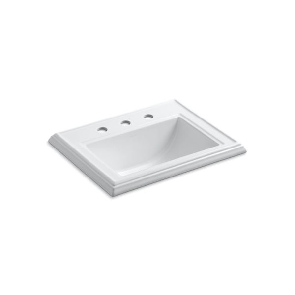 KOHLER Memoirs White Vitreous China Drop-In Rectangular Bathroom Sink with Overflow Drain