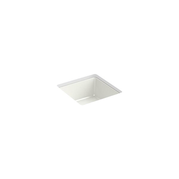 KOHLER Verticyl 13.06-in x 13.25-in Dune Vitreous China Undermount Square Bathroom Sink with Overflow Drain