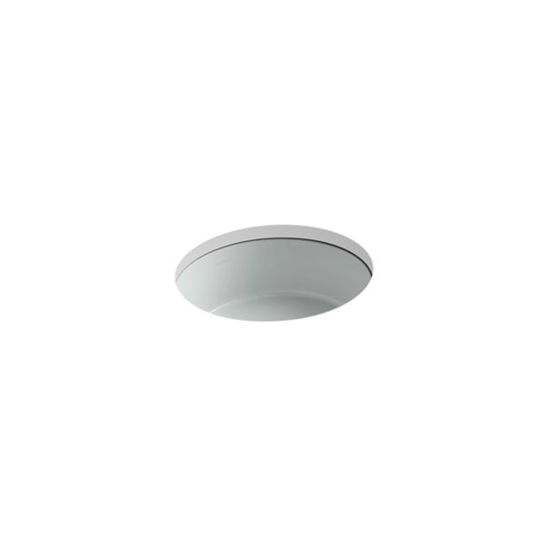KOHLER Verticyl 15.75-in x 15.75-in Ice Grey Vitreous China Undermount Round Bathroom Sink with Overflow Drain