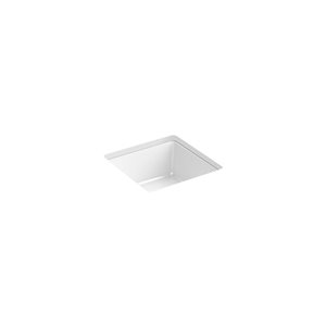 KOHLER Verticyl 13.06-in x 13.25-in White Vitreous China Undermount Square Bathroom Sink with Overflow Drain