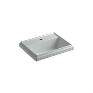 Kohler Tresham 21.81-in x 16.56-in Ice Grey Vitreous China Drop-In Rectangular Bathroom Sink with Overflow Drain