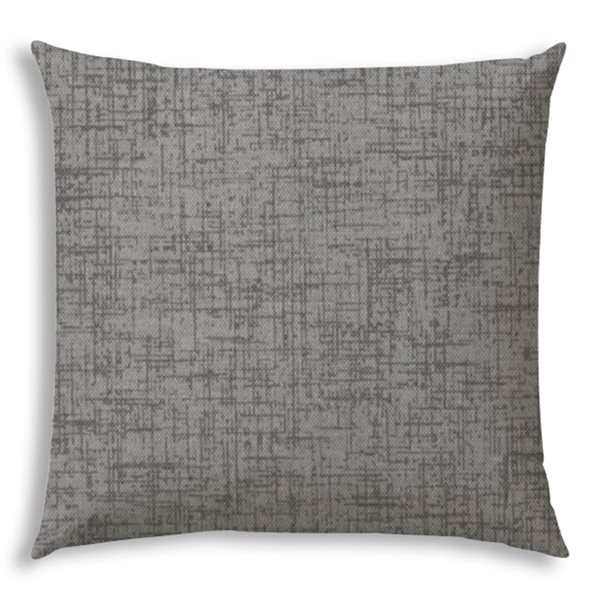 Joita Home Weave 20-in x 20-in Grey Indoor/Outdoor Pillow with Sewn Closure