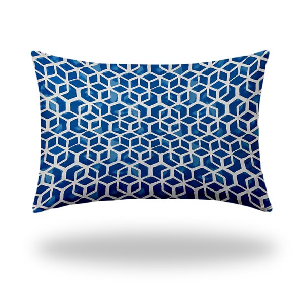 Joita Home Cube 36-in x 24-in Indoor/Outdoor Soft Royal Pillow, Zipper ...