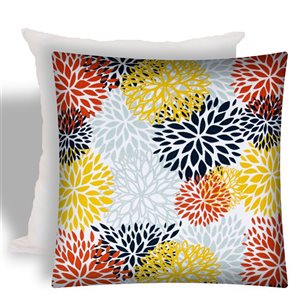 Joita Home Bursting Blooms 17-in x 17-in Yellow Zippered Pillow Cover with Insert - Set of 2