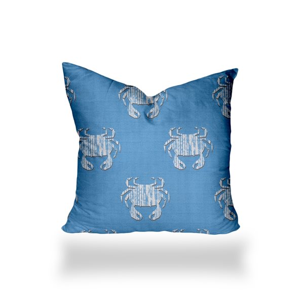 Joita Home Crabby 26-in x 26-in Indoor/Outdoor Soft Royal Pillow, Zipper Cover
