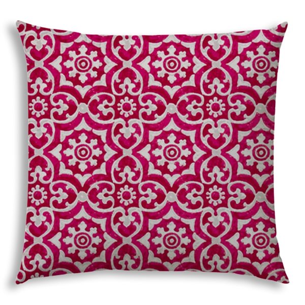 Joita Home Athenia 20-in x 20-in Raspberry Indoor/Outdoor Pillow with Sewn Closure