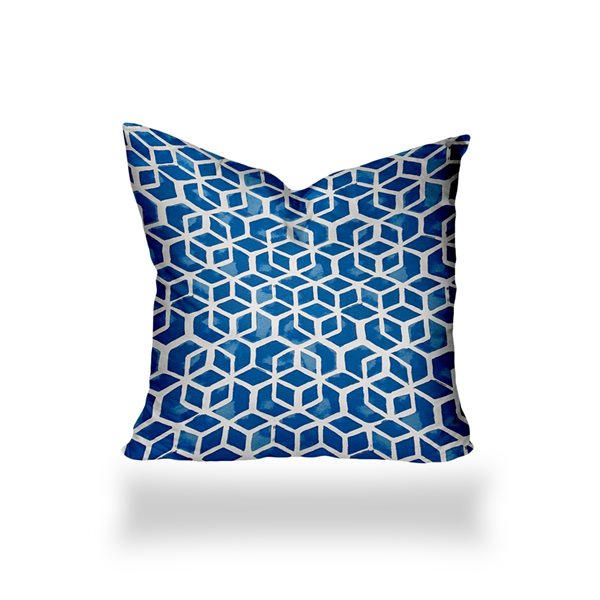 Joita Home Cube 24-in x 24-in Soft Royal Pillow, Zipper Cover