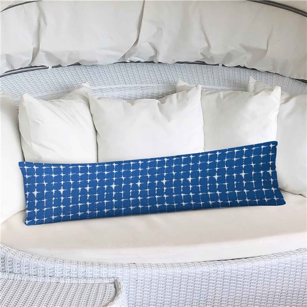 Joita Home Flashitte 48-in x 12-in Indoor/Outdoor Soft Royal Pillow, Zipper Cover