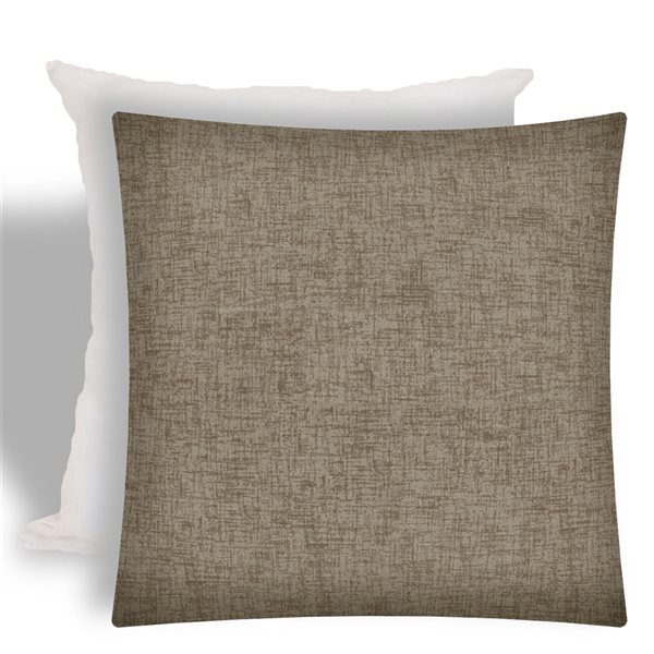 Joita Home Weave 17-in x 17-in Light Taupe Zippered Pillow Cover with Insert - Set of 2