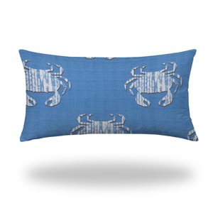 Joita Home Crabby 24-in x 12-in Soft Royal Pillow, Zipper Cover with Insert - Set of 2