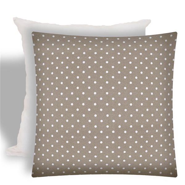 Joita Home Diner Dot 17-in x 17-in Taupe Zippered Pillow Cover with Insert - Set of 2
