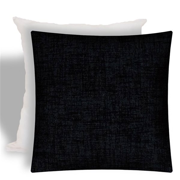 Joita Home Weave 17-in x 17-in Black Zippered Pillow Cover with Insert - Set of 2