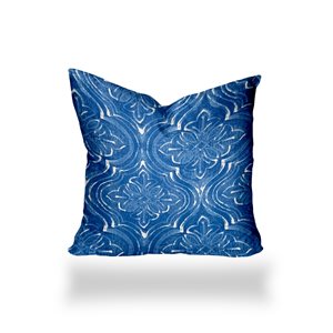 Joita Home Atlas 12-in x 12-in Indoor/Outdoor Soft Royal Pillow, Envelope Cover with Insert - Set of 2