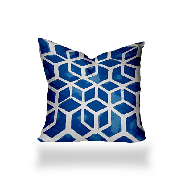 Joita Home Cube 12-in x 12-in Indoor/Outdoor Soft Royal Pillow, Sewn Closed