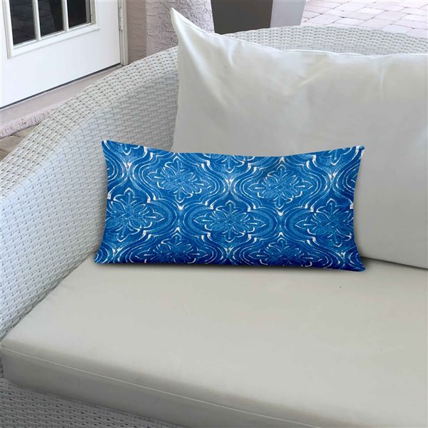 Joita Home Atlas 24-in x 12-in Indoor/Outdoor Soft Royal Pillow, Envelope Cover with Insert - Set of 2