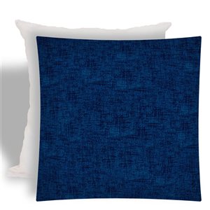 Joita Home Weave 17-in x 17-in Navy Indoor/Outdoor Zippered Pillow Cover with Insert - Set of 2